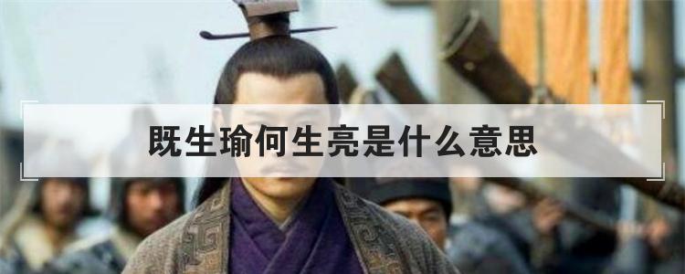 既生瑜何生亮是什么意思