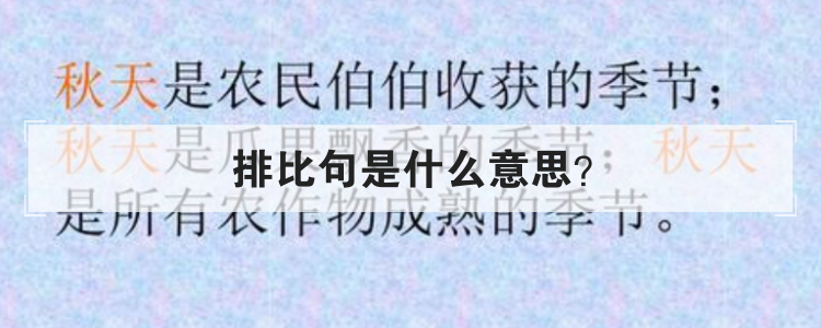 排比句是什么意思