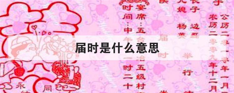 届时是什么意思