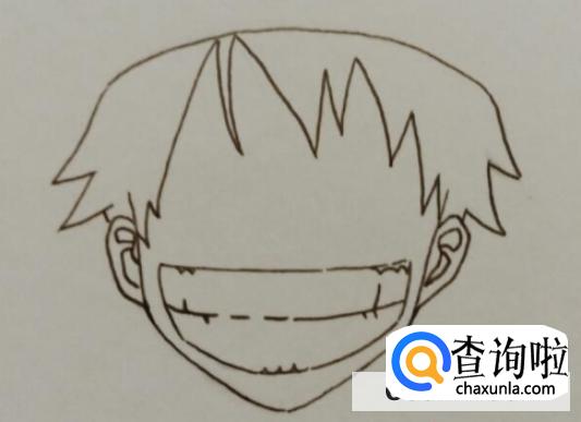 路飞简笔画步骤