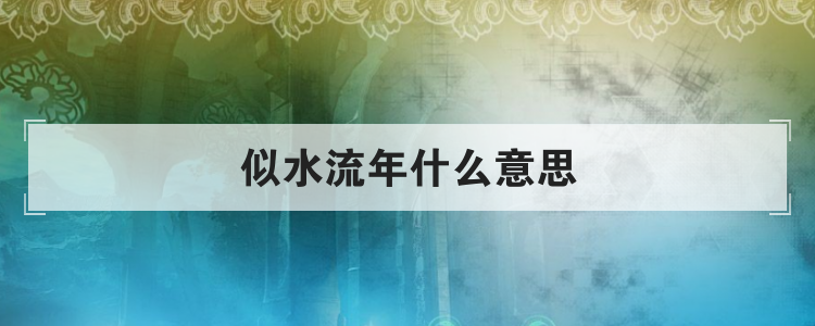 似水流年什么意思