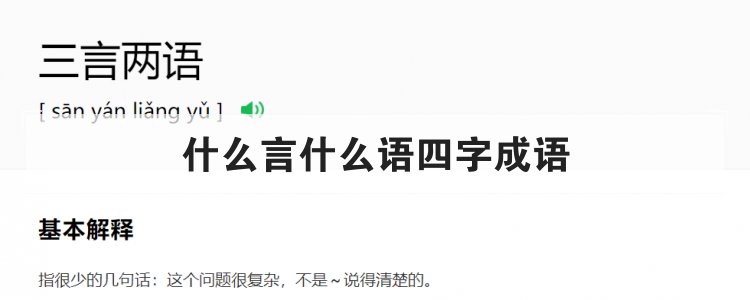 什么言什么语四字成语