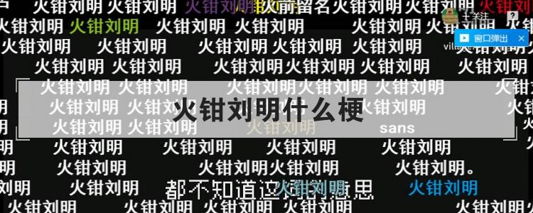 火钳刘明什么梗