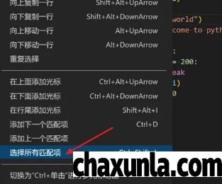 在VScode中怎么快速选择所有匹配项