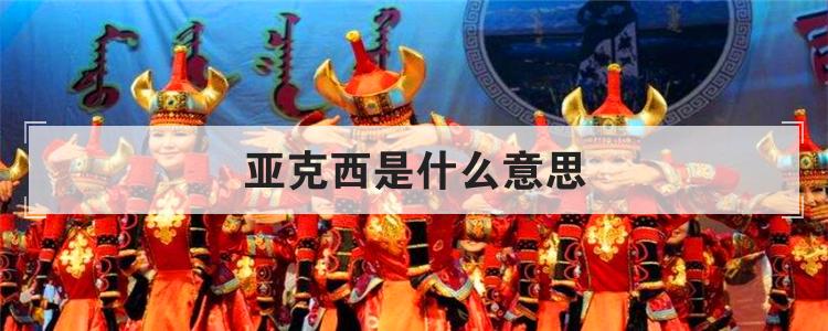 亚克西是什么意思