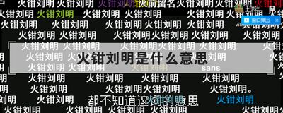 火钳刘明是什么意思