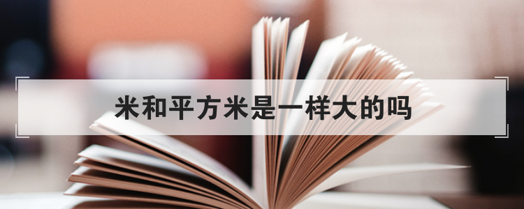 米和平方米是一样大的吗