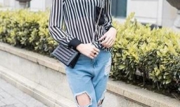 竖条纹上衣配什么裤子