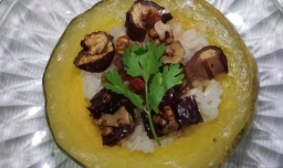 怎样做南瓜红枣核桃甜糯米饭？