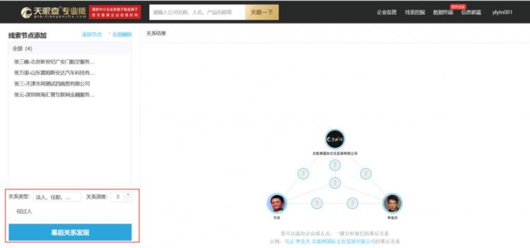 如何查询各企业之间的幕后关系?