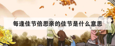 每逢佳节倍思亲的佳节是什么意思