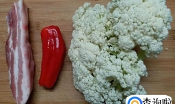 家常小炒花菜炒肉片做法
