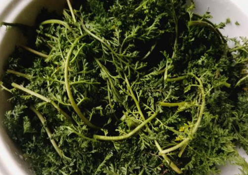 蒸米米蒿的做法