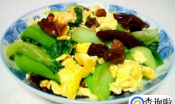 油菜炒木耳鸡蛋的家常做法