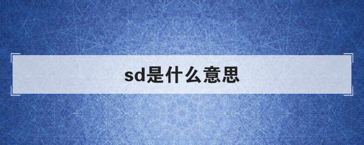 sd是什么意思