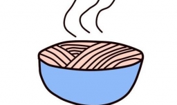 一碗面条的简笔画