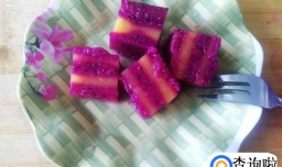 自制的菜色水果冰糕的做法