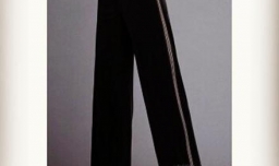 黑色金丝绒阔腿裤搭配