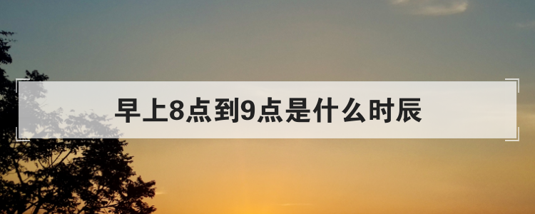 早上8点到9点是什么时辰
